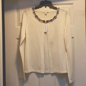 Jeweled collar cardigan